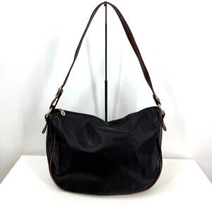 Marino Orlandi Large Black Brown Leather Shoulder Bag Harness Italy Equestrian